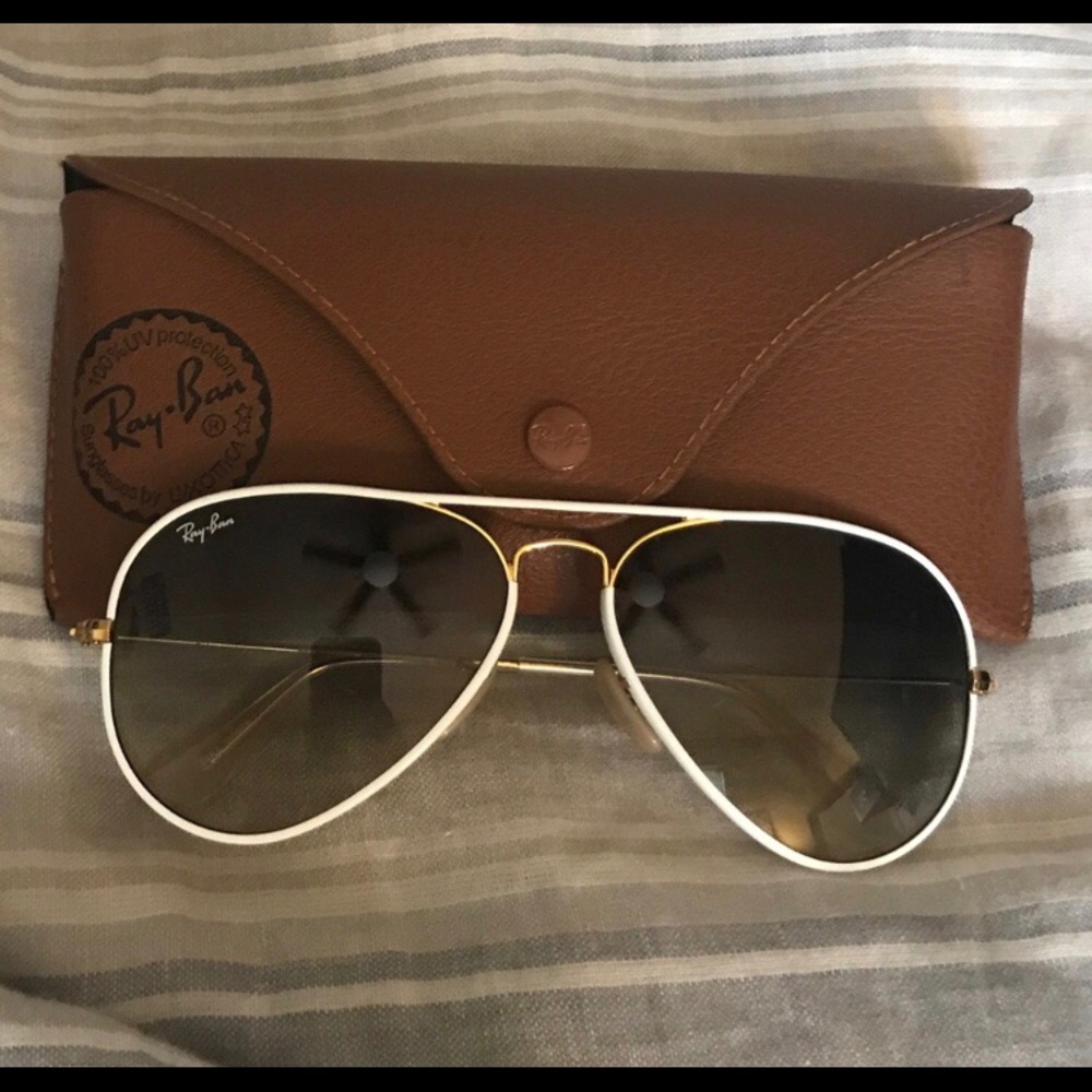 White frame ray bans